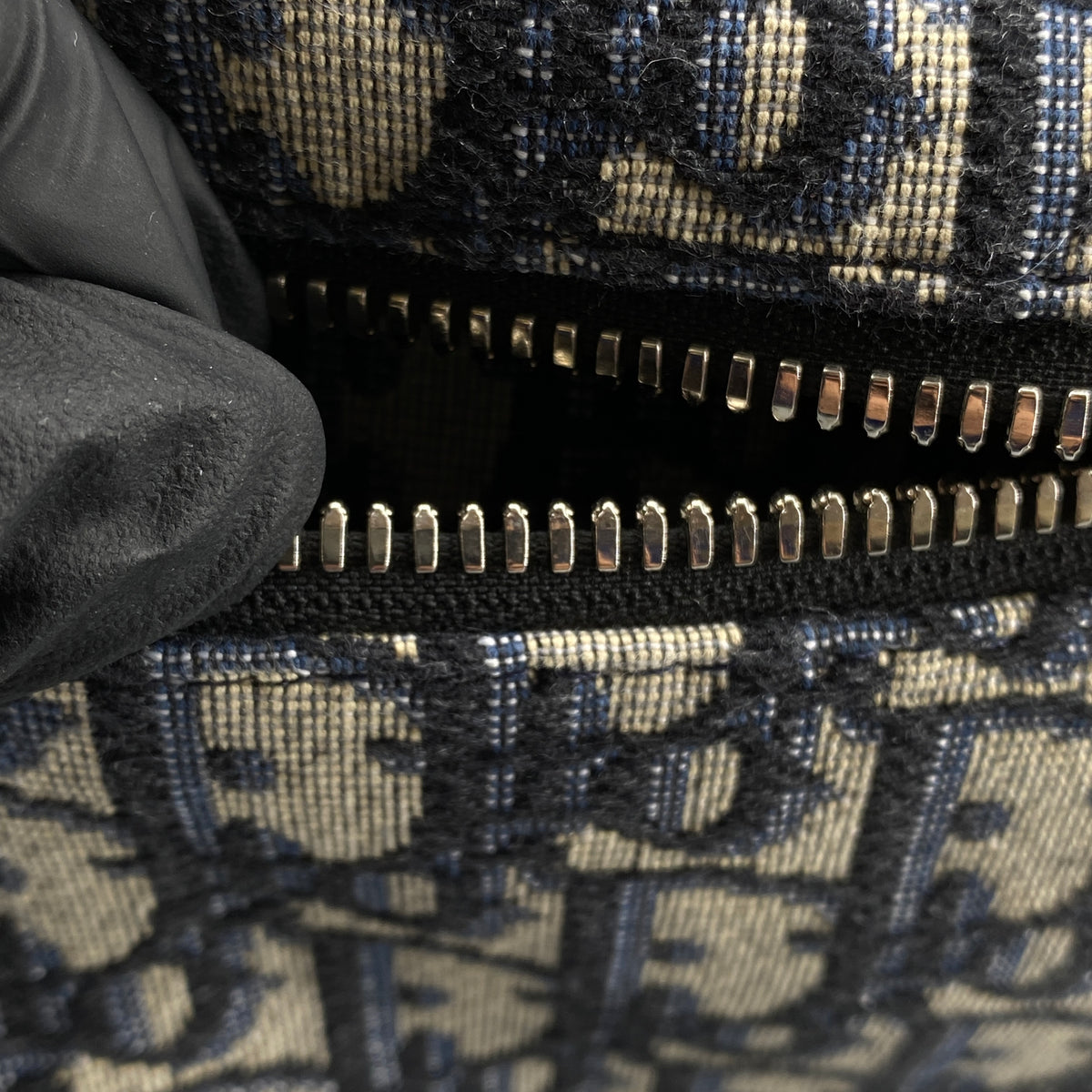 Christian Dior Navy Grey Oblique Jacquard Backpack Bag