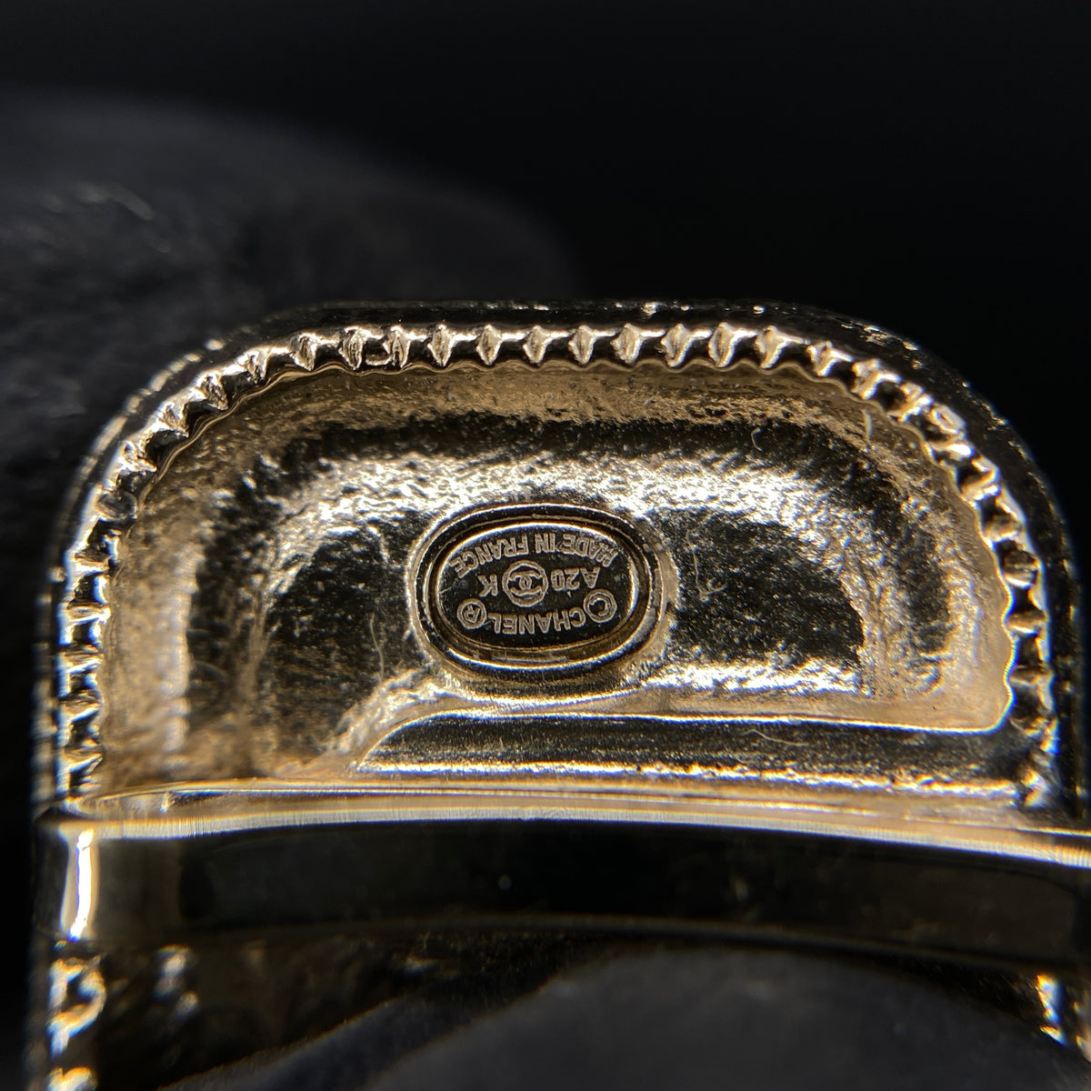 Chanel Gold Tone Crystal Square Hair Pin
