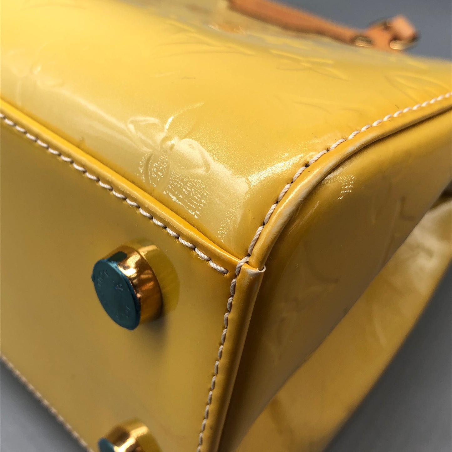 Louis Vuitton Monogram Vernis Brea Patent Leather Yellow Bag
