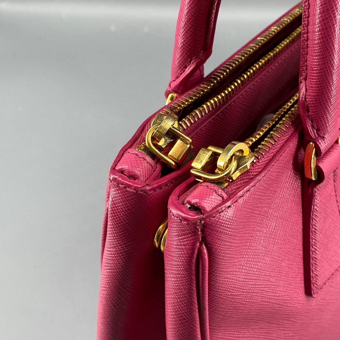 Prada Pink Saffiano Leather Galleria Handbag
