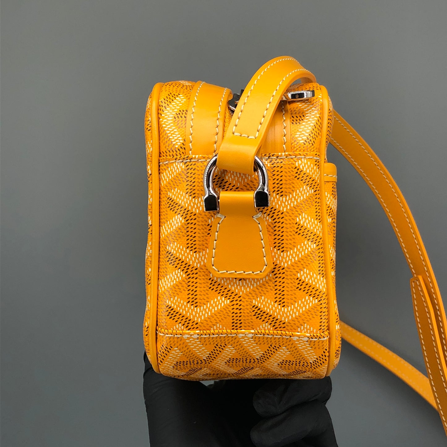 Goyard Cap-Vert Yellow Goyardine Canvas Crossbody Camera Bag