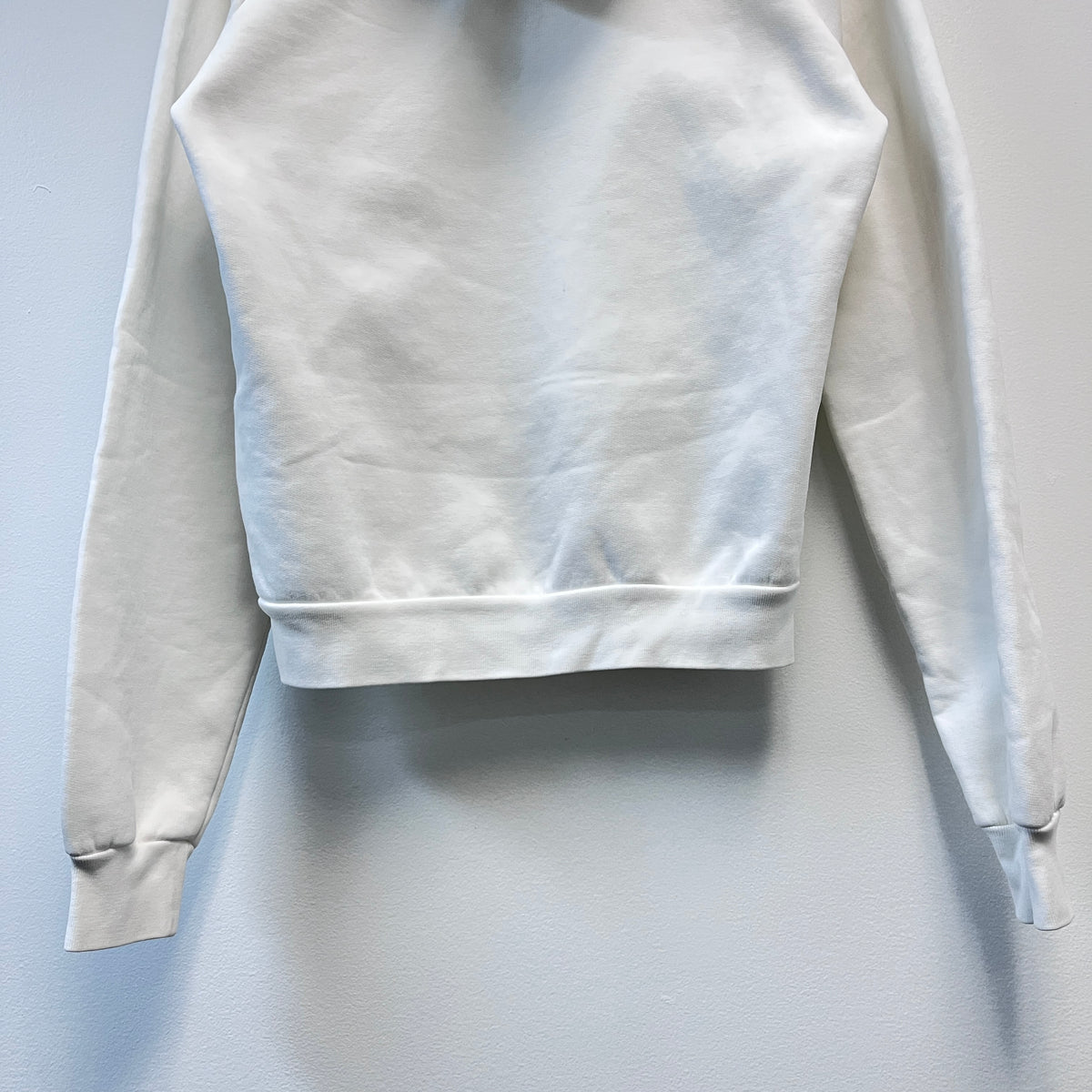 Balenciaga White Hoodie BB Mode Logo Print Front Pocket Size XS