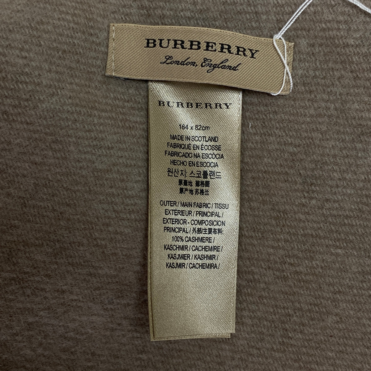 Burberry Beige Check Wool Triangle Scarf