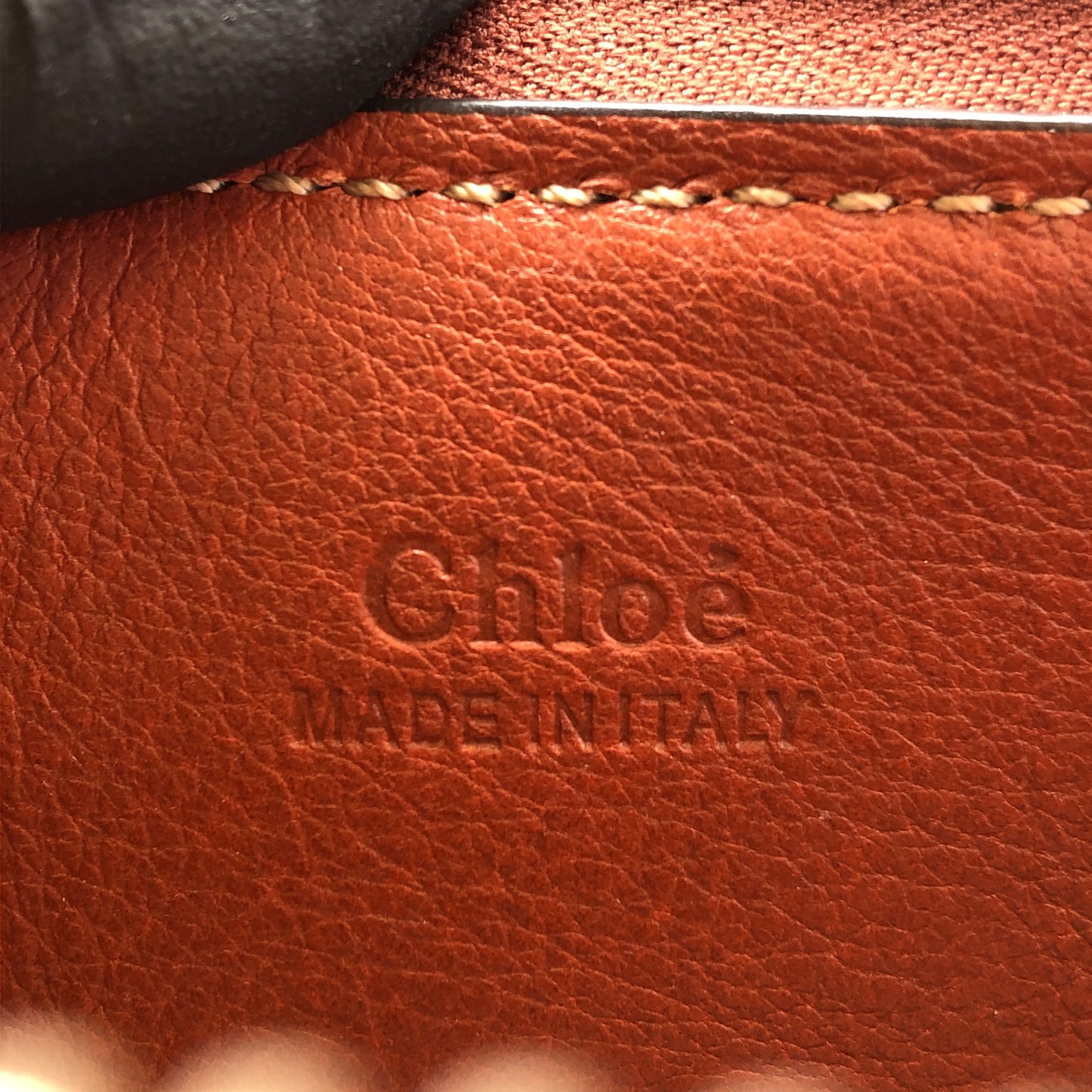 Chloe Orange Brown Leather Satchel Bag