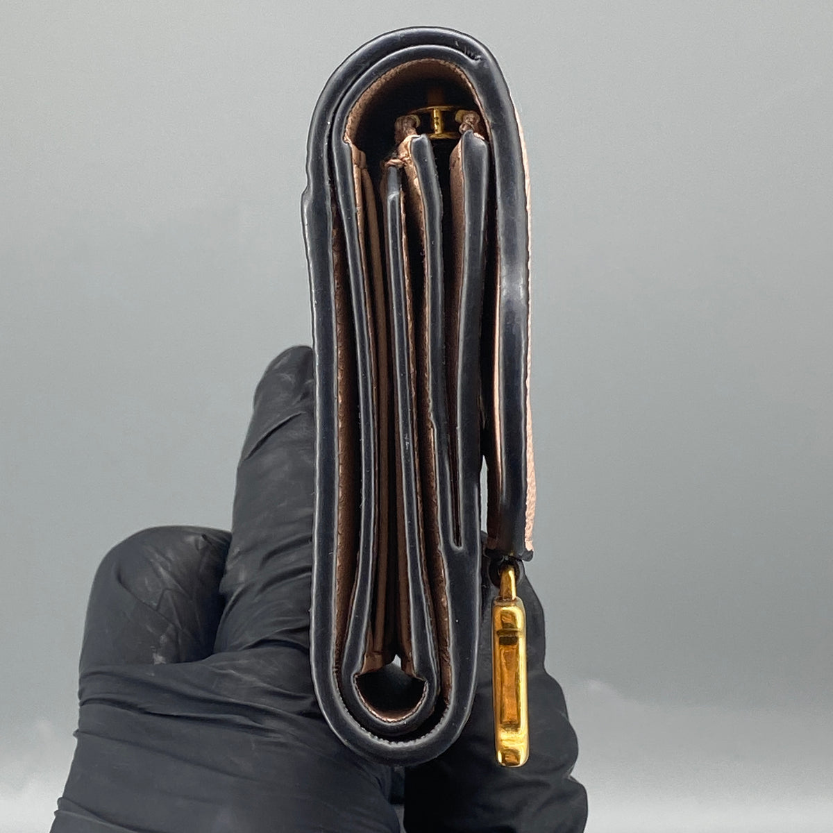 Christian Dior Nude Saddle Trifold Wallet