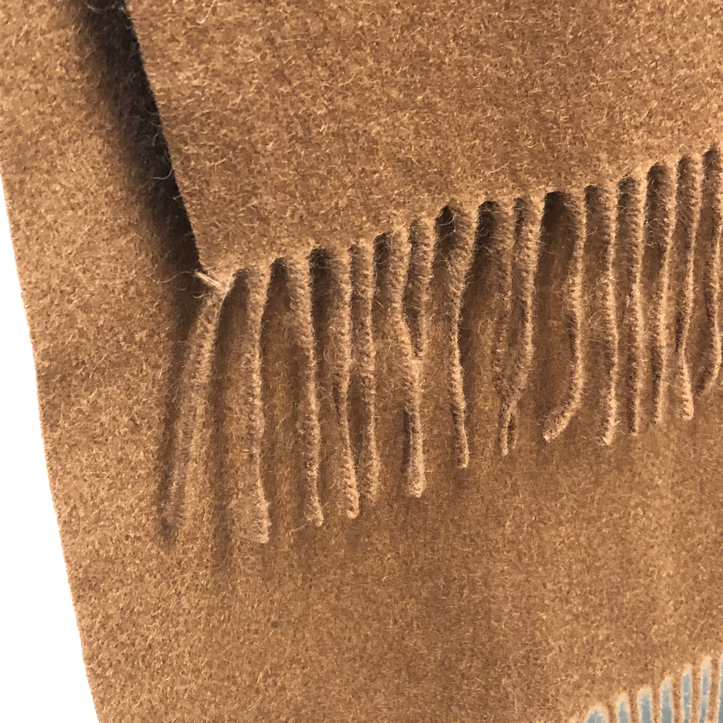 MaxMara Brown Fringed Cashmere Scarf 73*27 inches