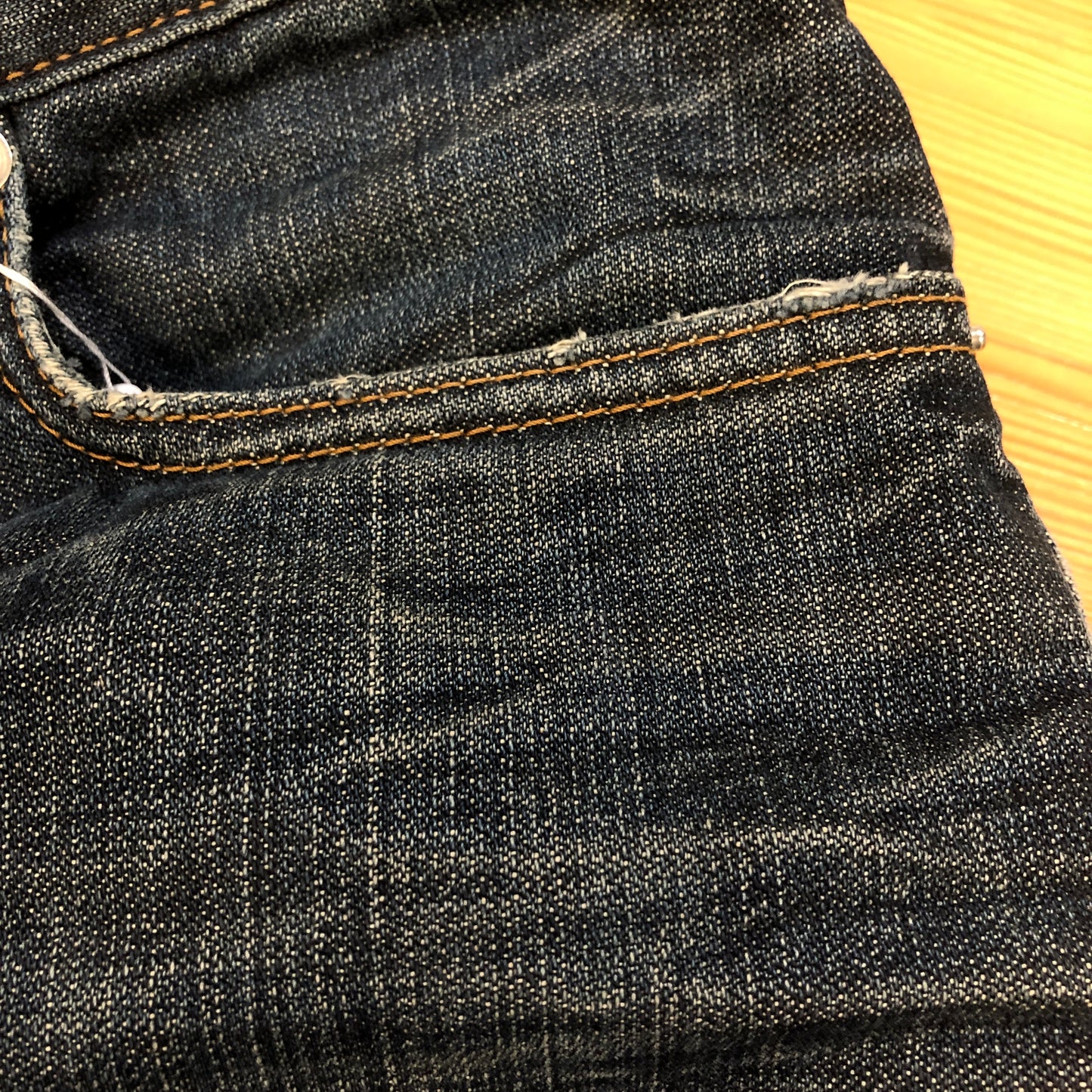 Christian Dior Dark Navy Distressed Straight Leg Denim Jeans Size 30