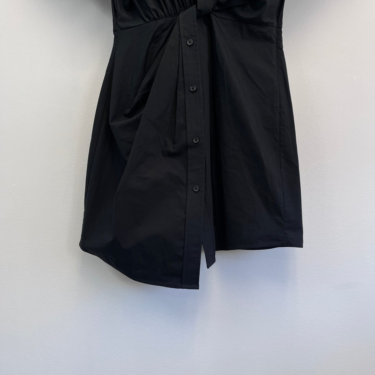 Alexander Wang Black Short Sleeve Shirt Dress Size 6