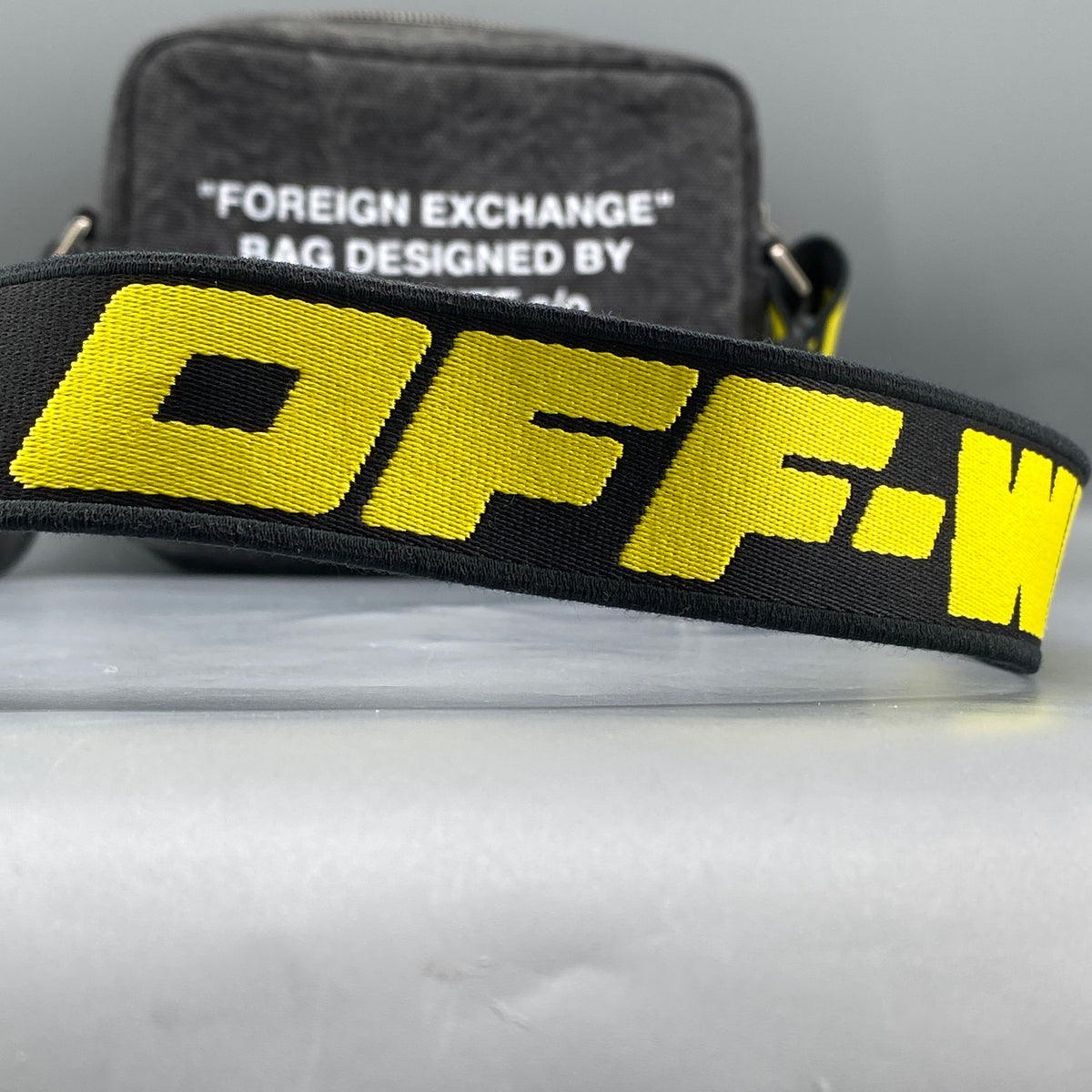 Off-White Grey Canvas Crossbody Camera Bag