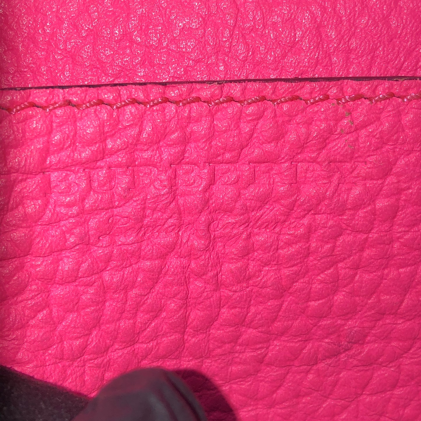 Burberry Pink Grained Leather Crossbody Bag