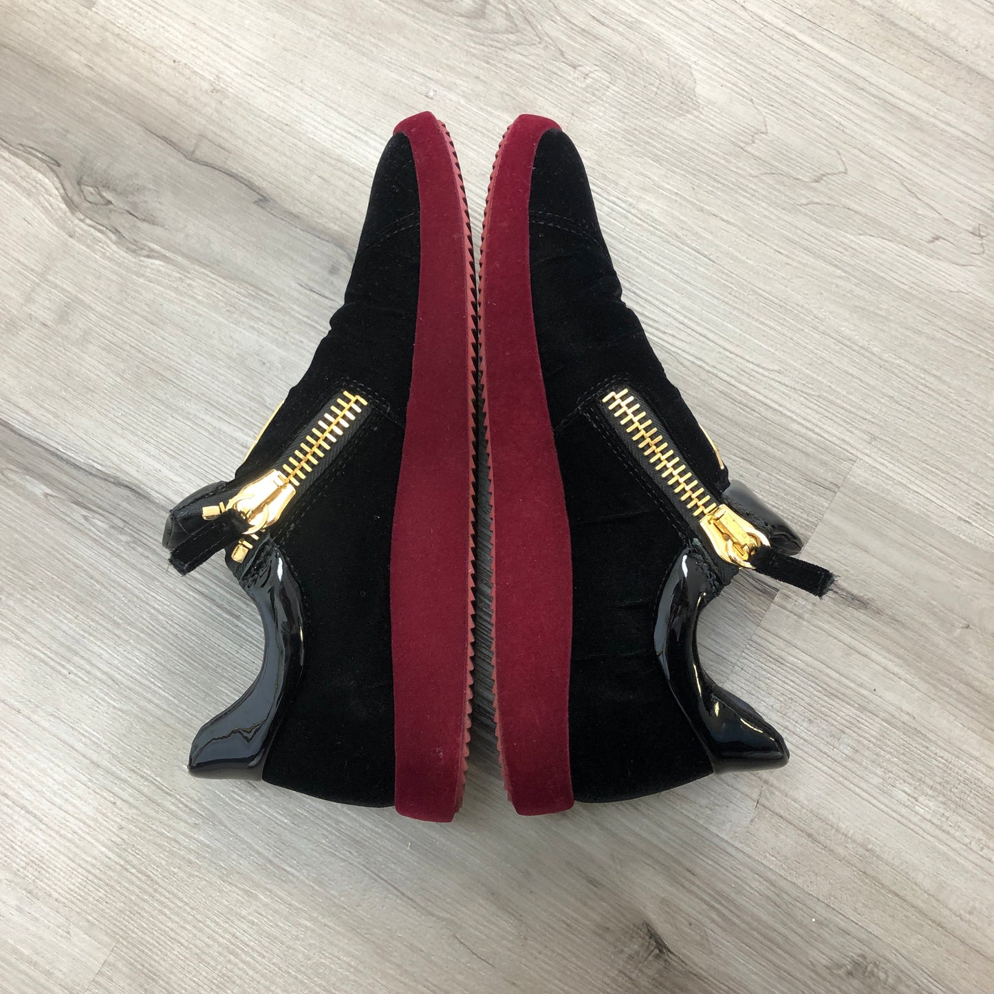 Giuseppe Zanotti Men's Black/Red Velvet Low-Top Sneakers shoes 41