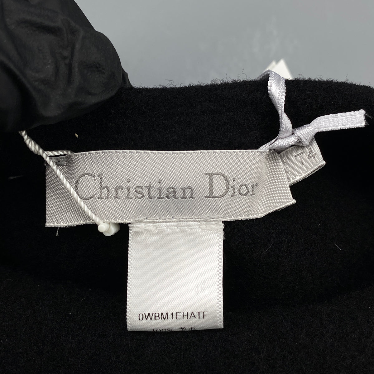 Christian Dior NWT Black Wool Beret Kids CD Logo Embellished Beret Hat T4