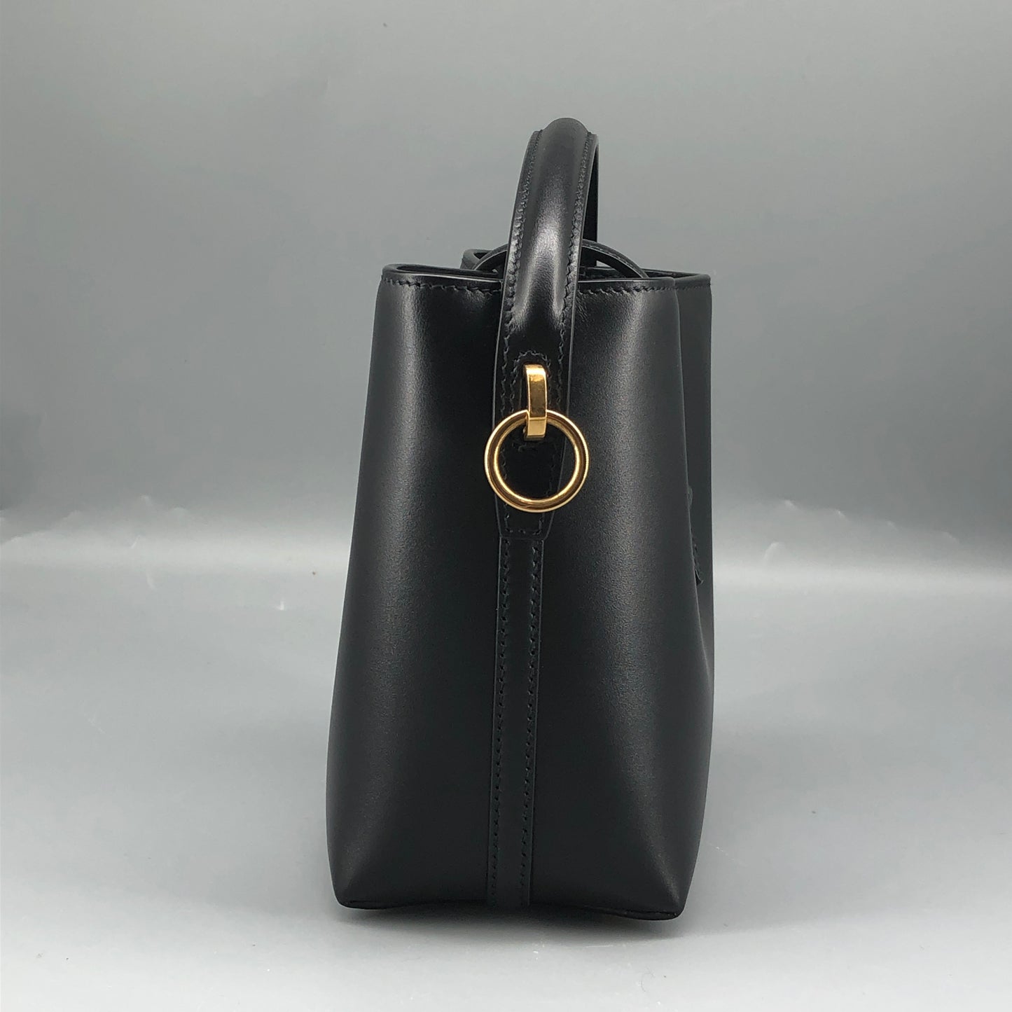 Saint Laurent Shiny Calfskin Le 37 Mini Bucket Bag Black