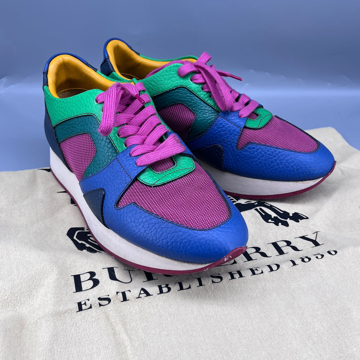 Burberry Multi-color Leather & Mesh Sneakers size 37