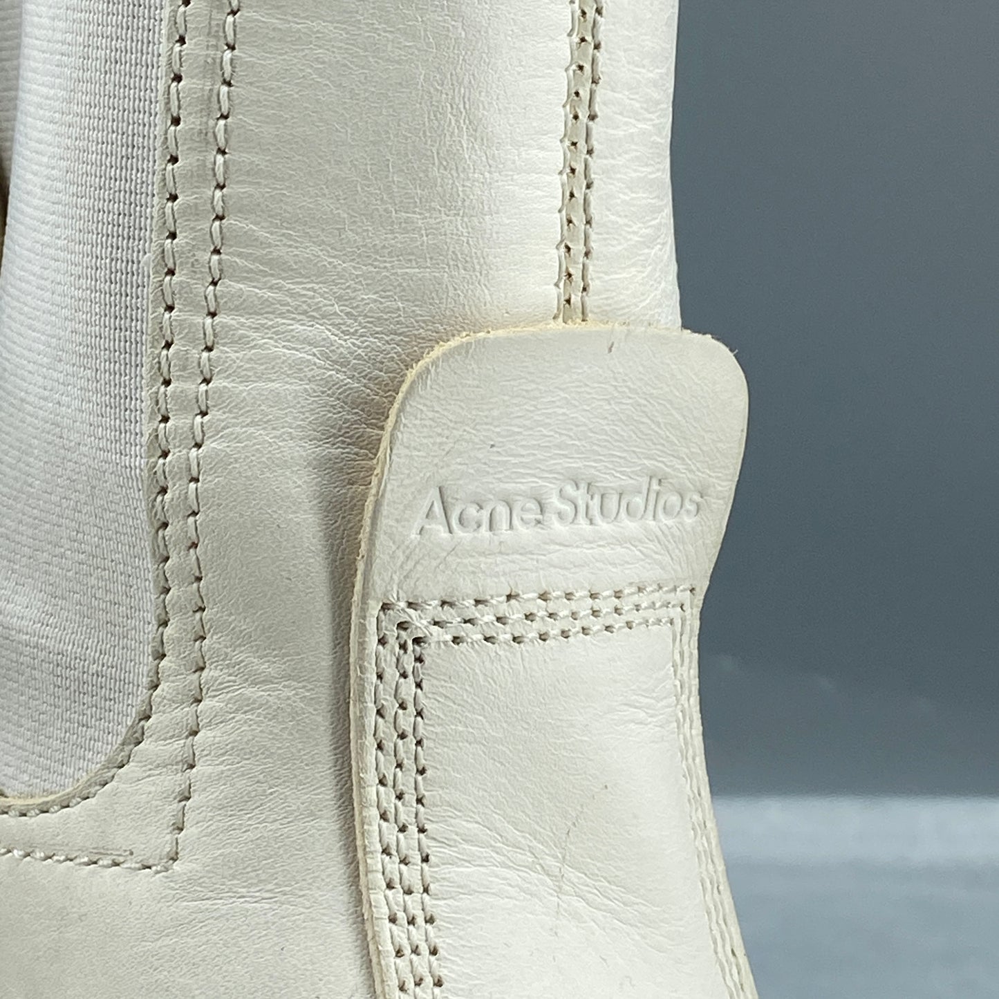 Acne Studios Women’s White Leather Platform Ankle Boots Shoes