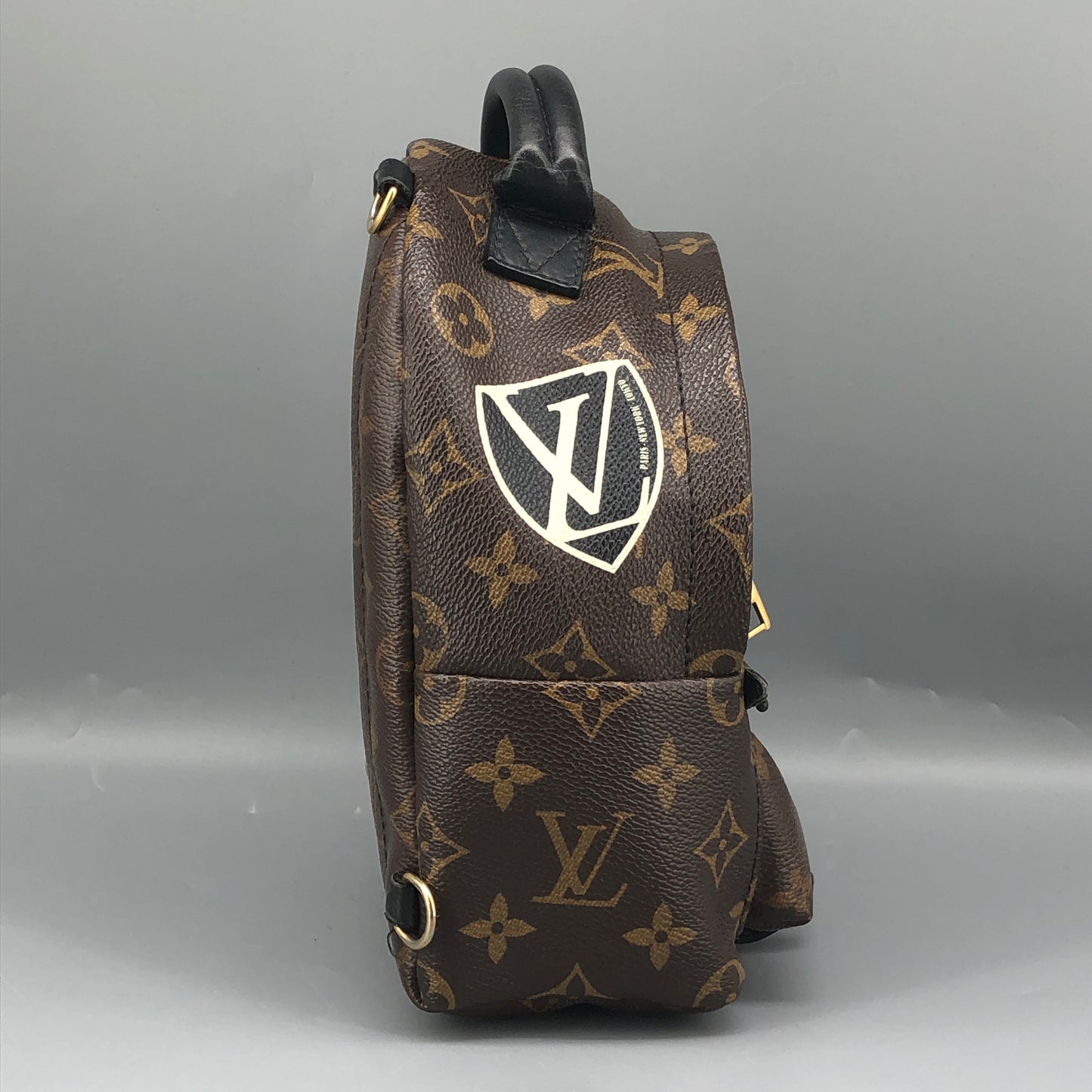 Louis Vuitton Mini Palm Springs Backpack World Tour Patch Monogram Canvas