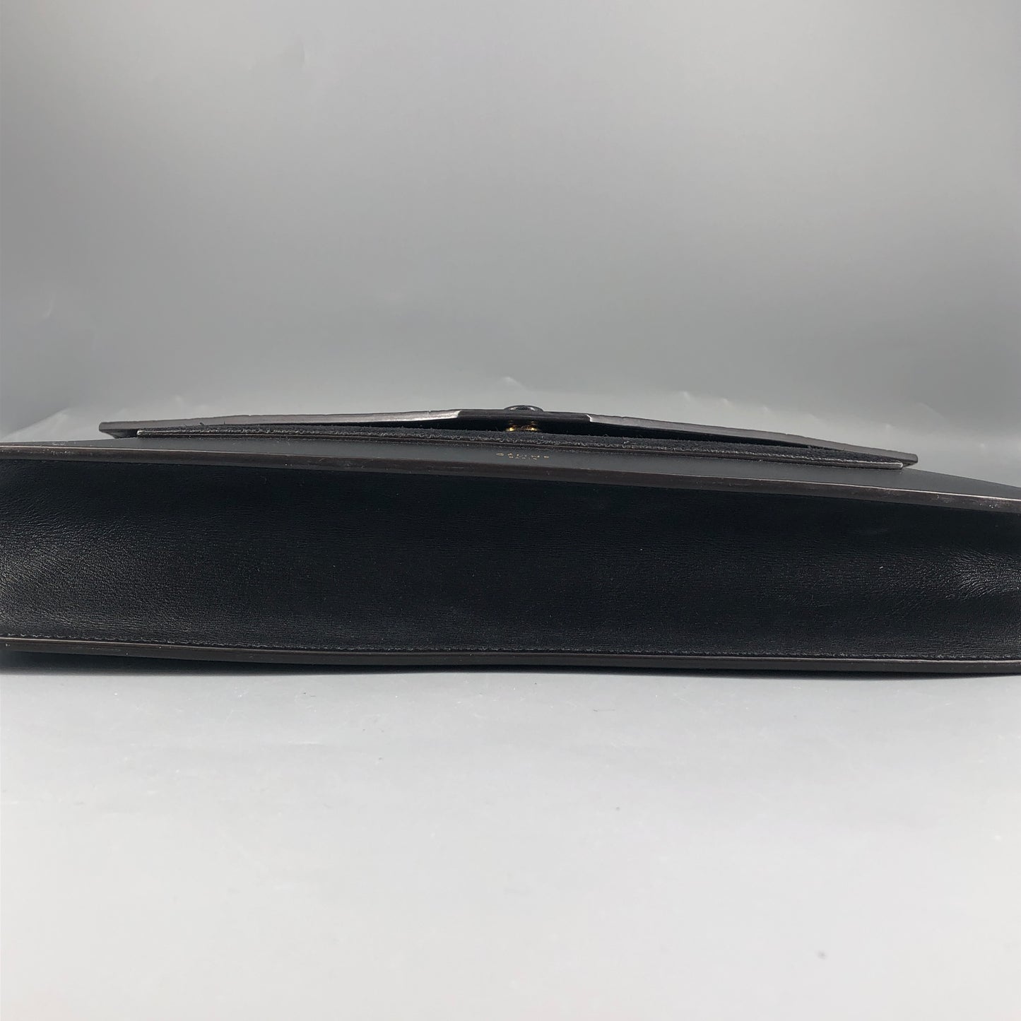 Celine Genuine Python & Smooth Calfskin Envelope Chain Shoulder Bag Black