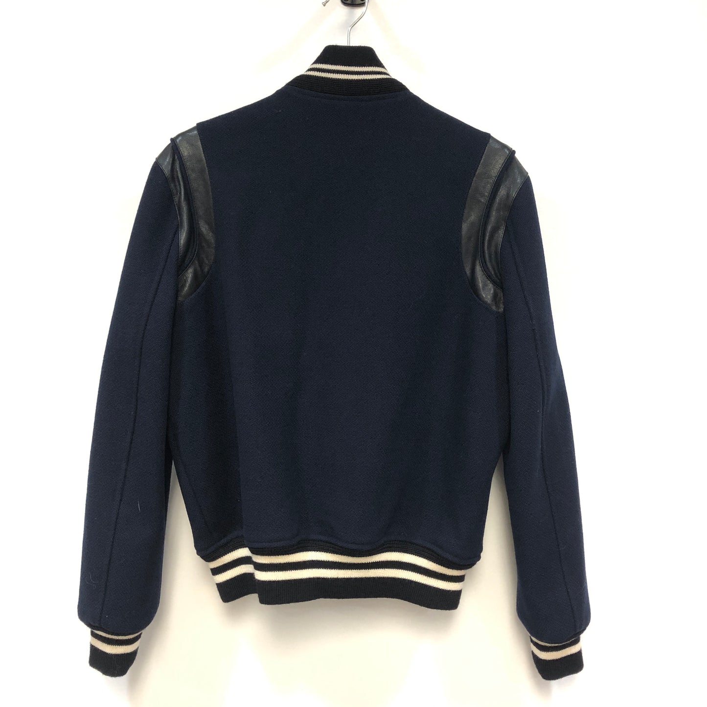 Saint Laurent Dark Blue Teddy Varsity Jacket Size 44