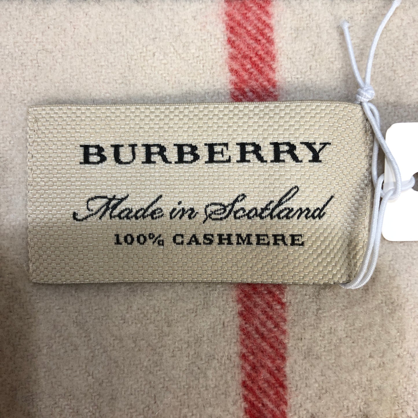 Burberry Classic Vintage Check 100% Cashmere Scarf Beige/Black/Red