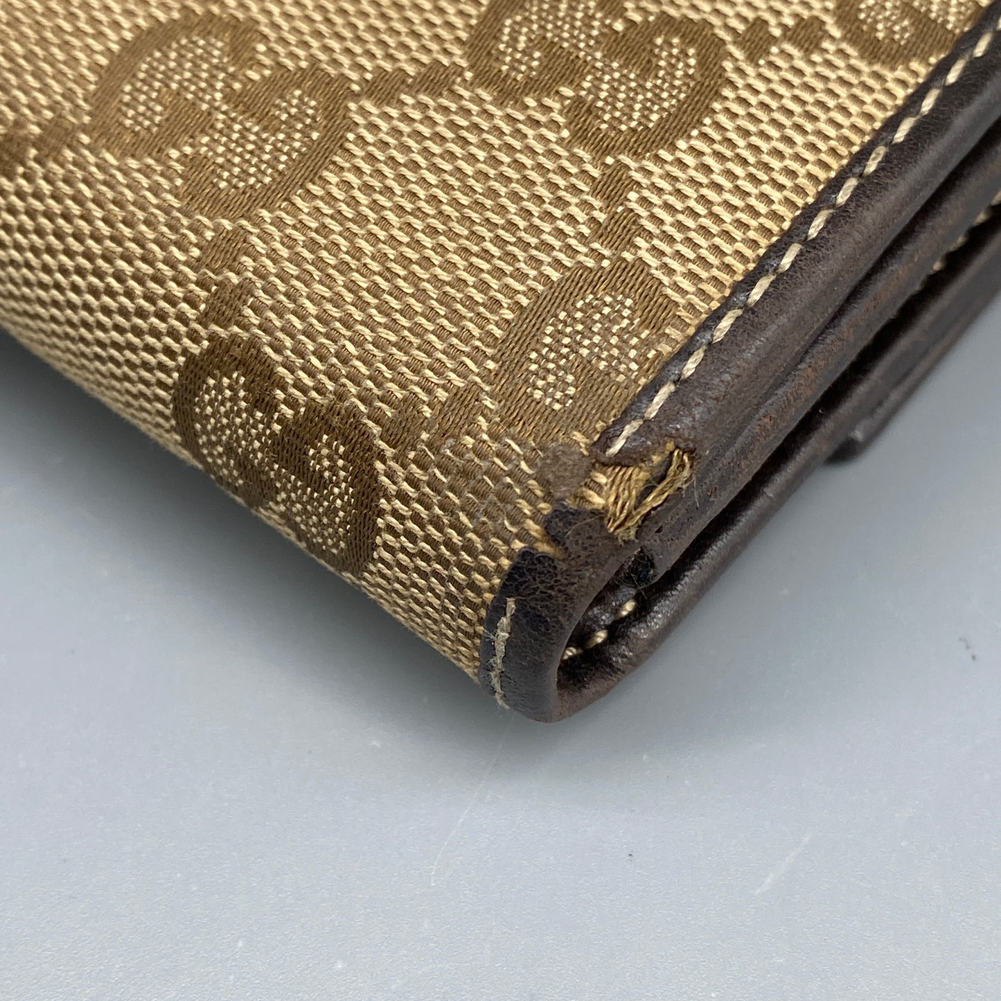 Gucci Beige GG Canvas Heart Double G Snap Long Wallet