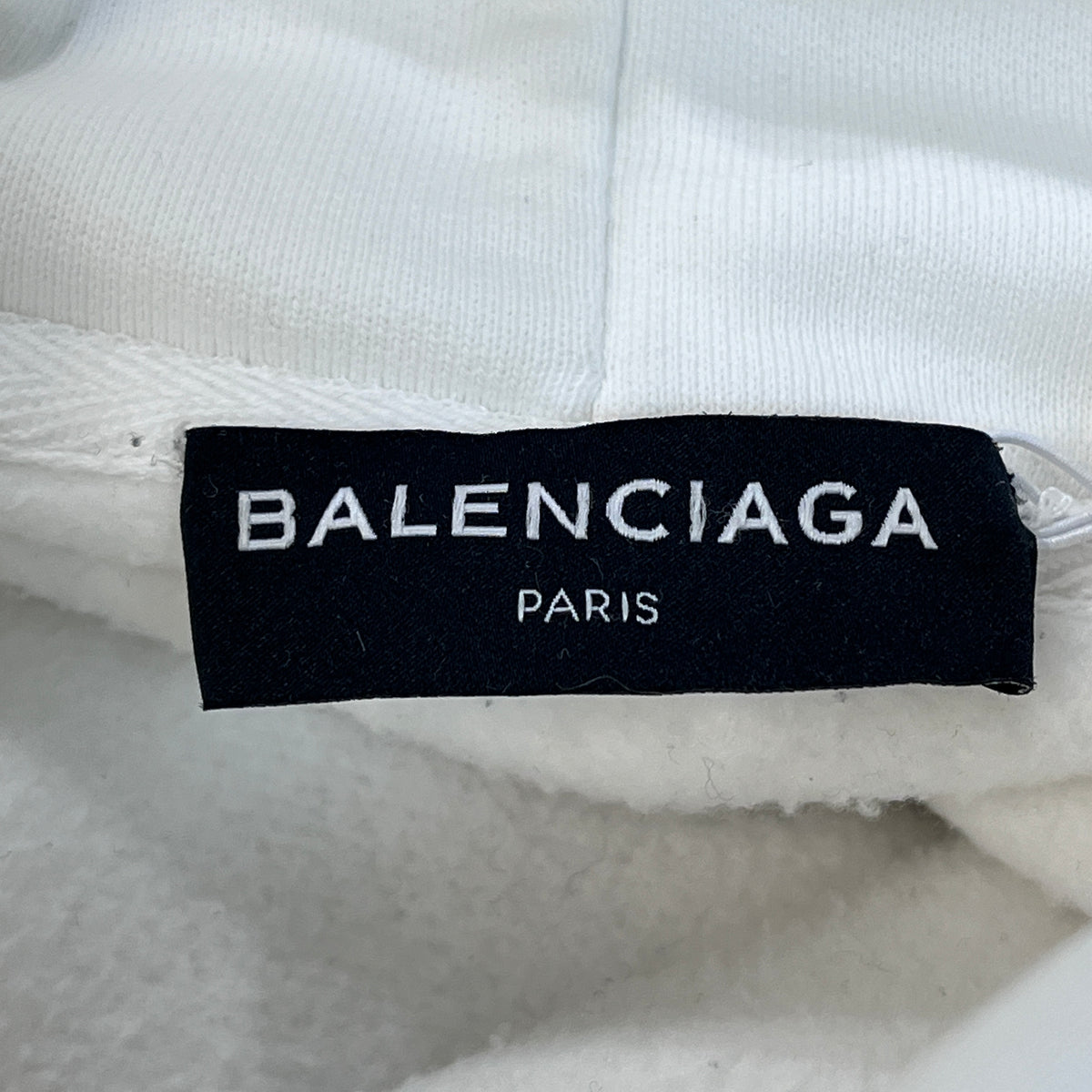 Balenciaga White Hoodie BB Mode Logo Print Front Pocket Size XS