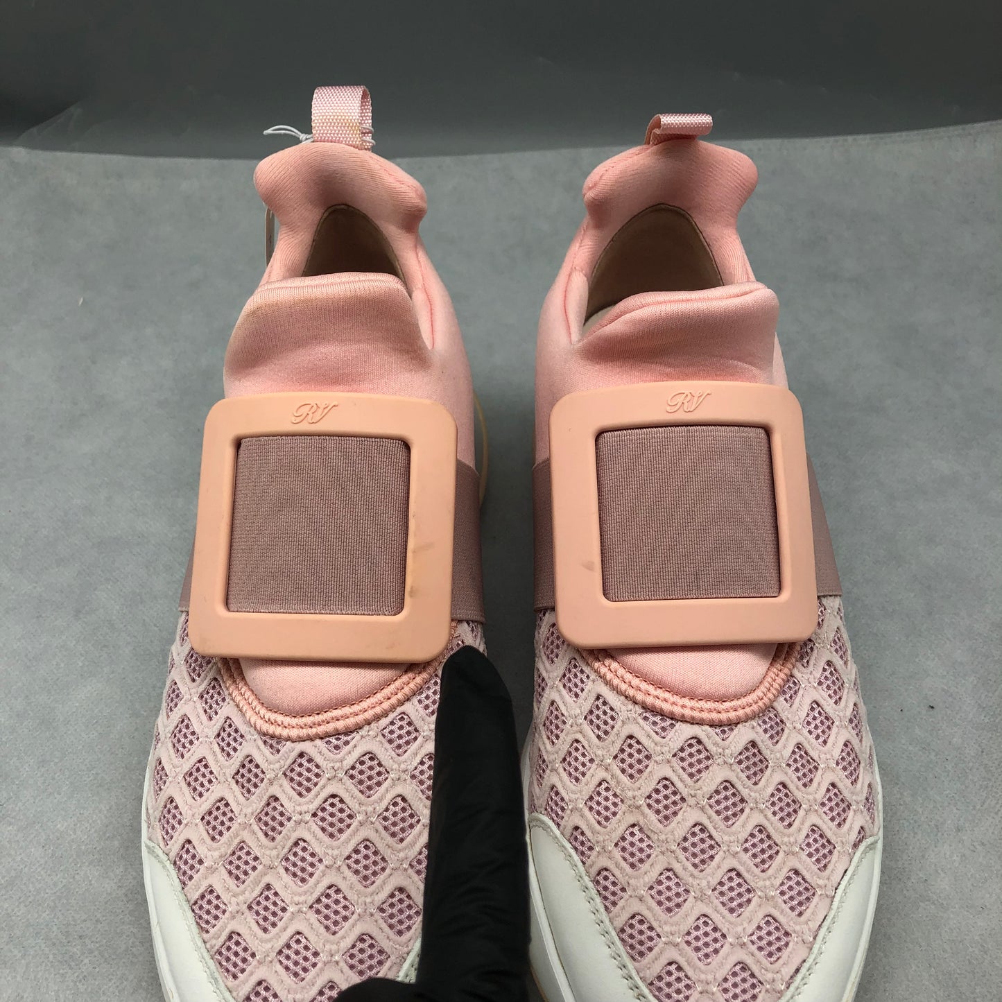 Roger Vivier Pink Buckle Strap Sneakers Women's Shoes Size 37