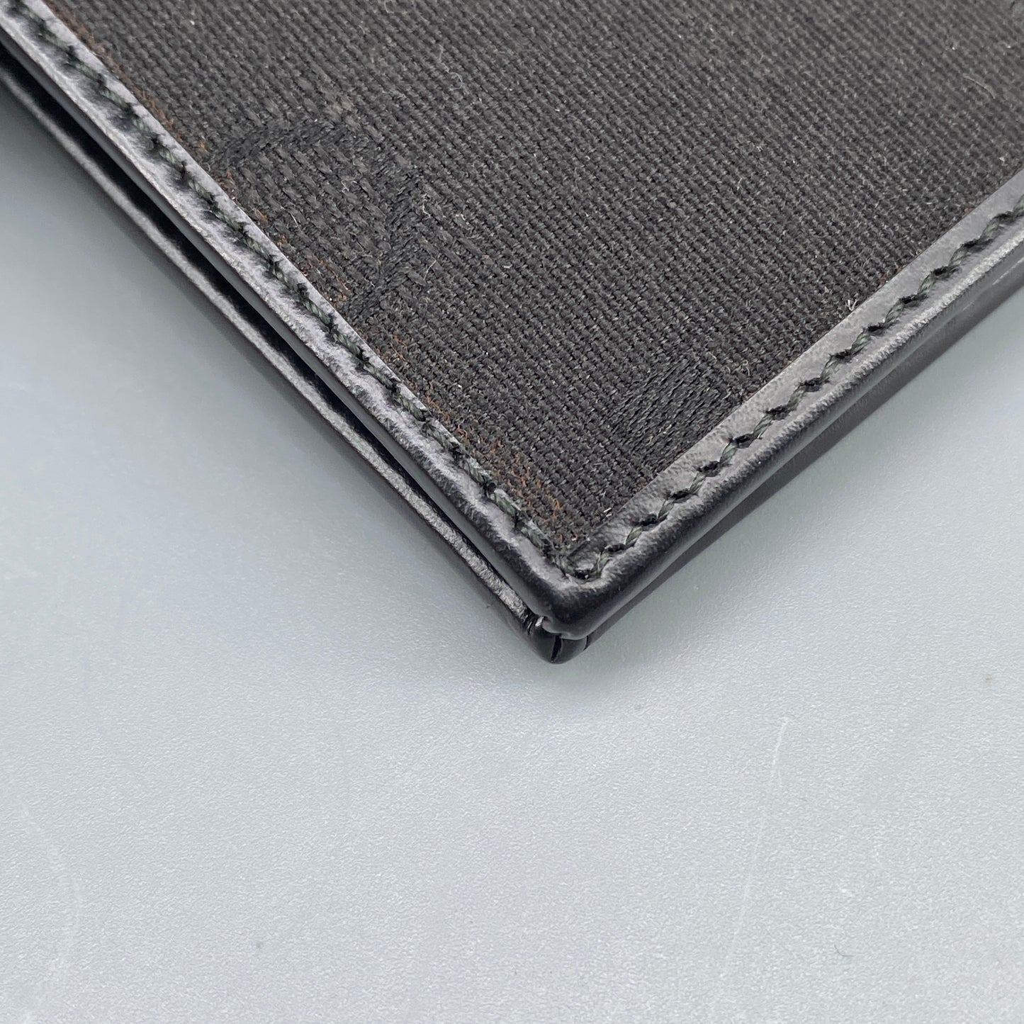 Ferragamo Black Canvas Short Bi-fold Wallet