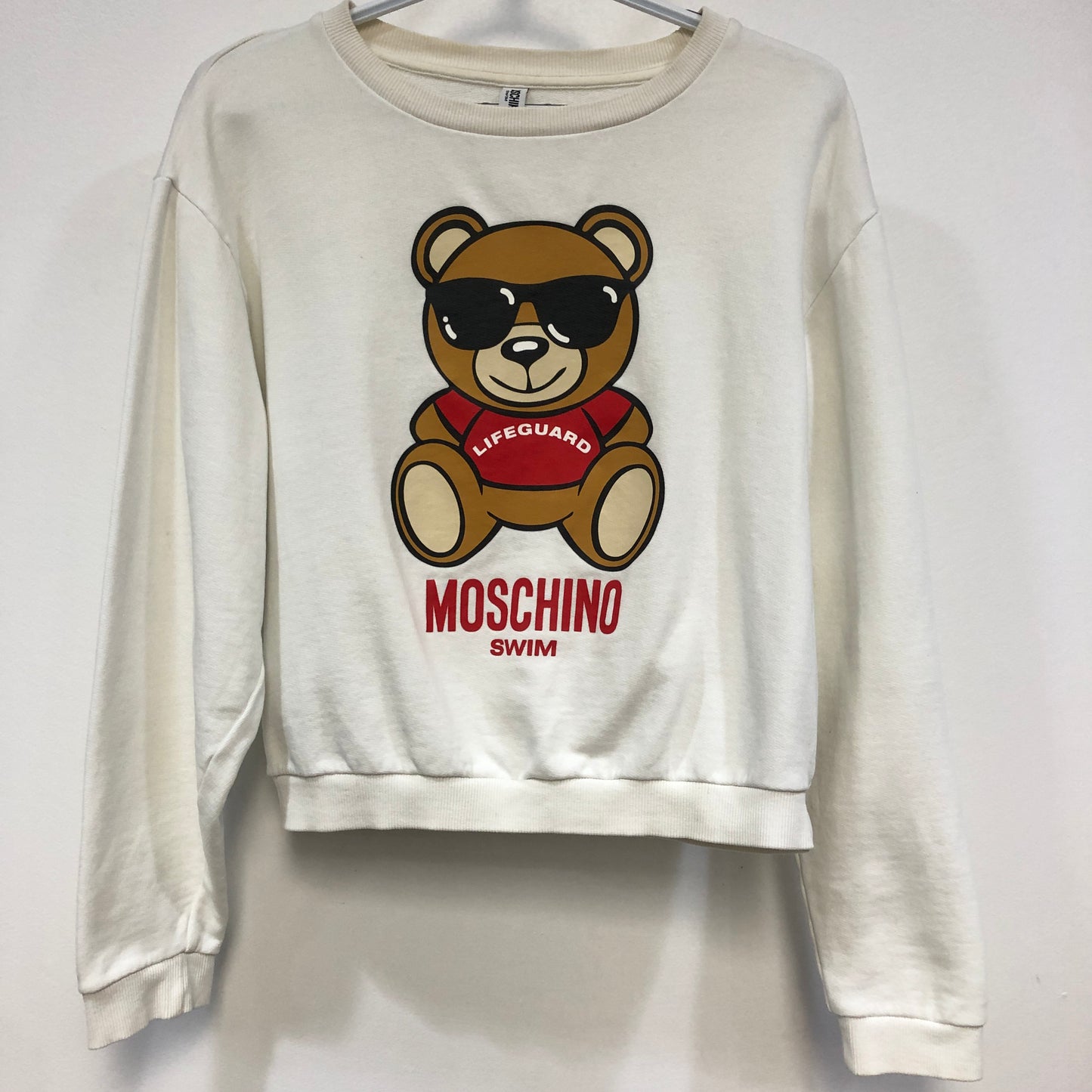 Moschino Teddy Bear Logo Sweatshirt Size US S White