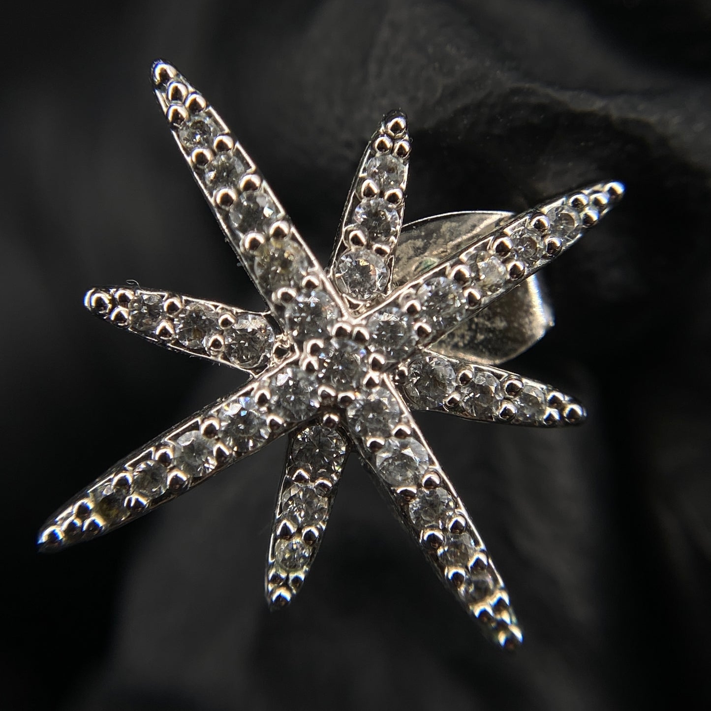 APM Silver-Tone Crystal Asymmetrical Meteor Star Stud Earring & Ear Cuff