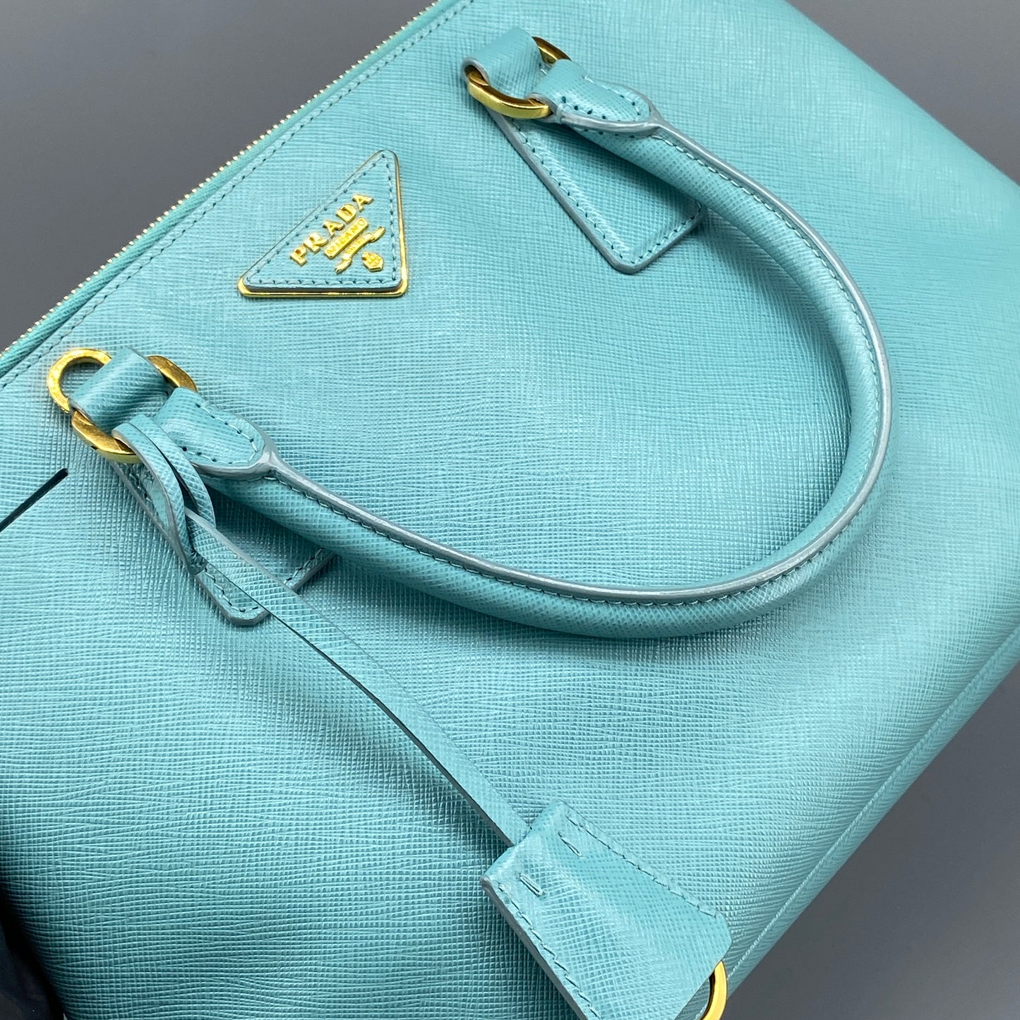 Prada Saffiano Tiffany Blue Promenade Handbag
