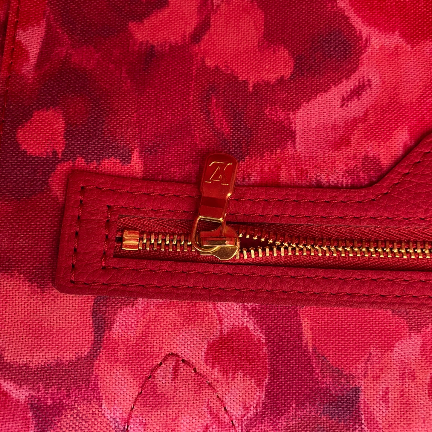 Louis Vuitton MM Limited Edition Fuchsia Monogram Ikat Neverfull Tote Bag