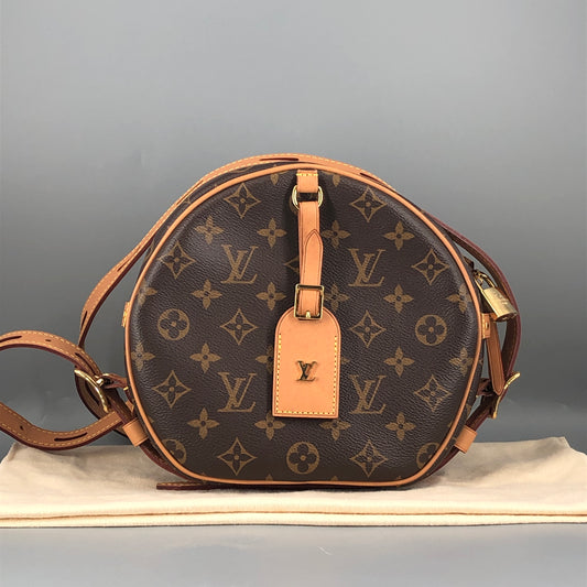 Louis Vuitton Monogram Canvas Boite Chapeau Souple Medium Round Crossbody Bag Brown