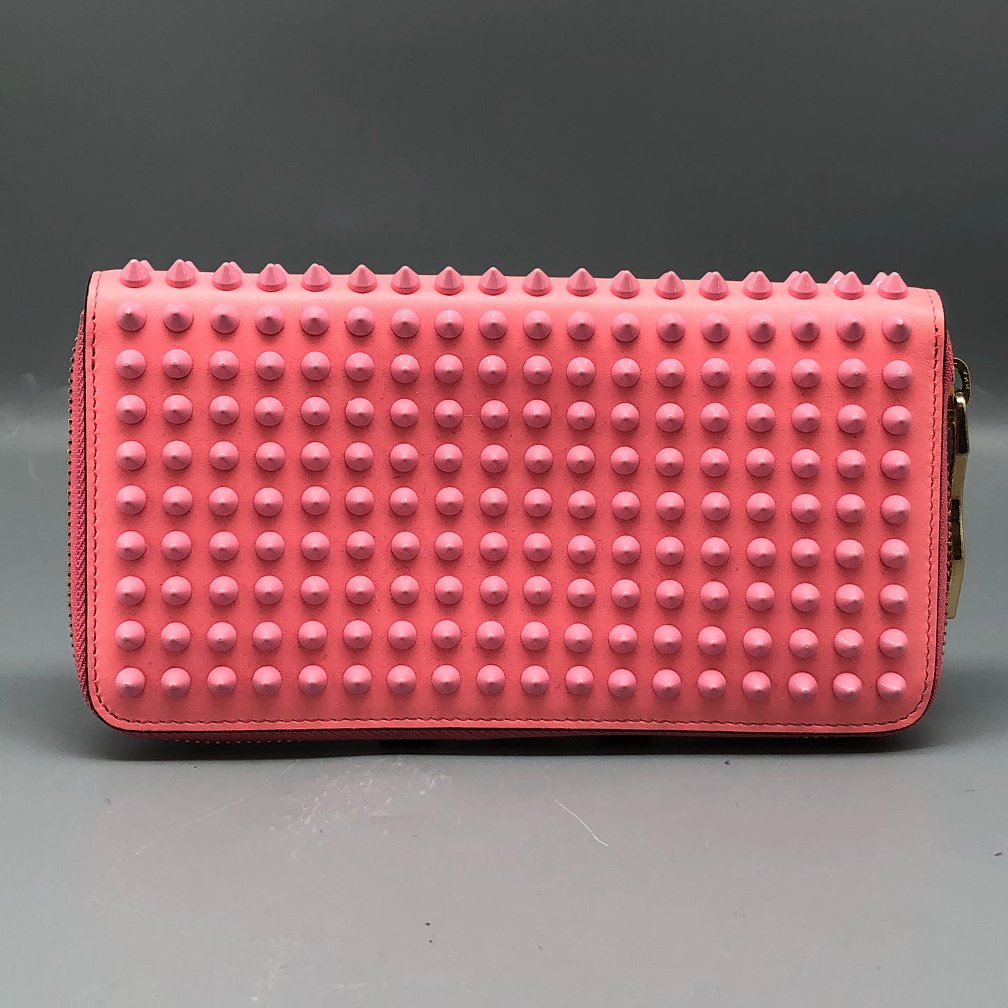Christian Louboutin Pink Leather Spiked Wallet