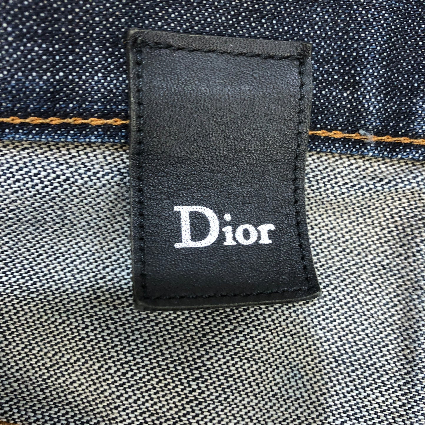 Christian Dior Dark Navy Distressed Straight Leg Denim Jeans Size 30