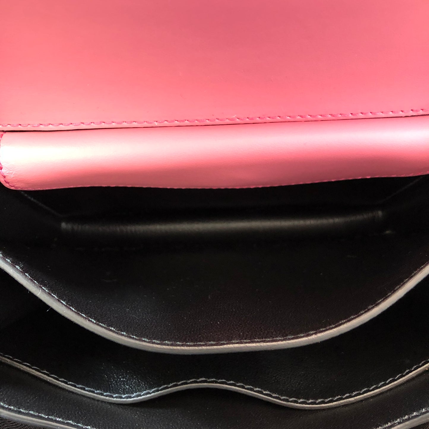 Prada Cahier Studded Leather Crossbody Shoulder Bag Pink Black
