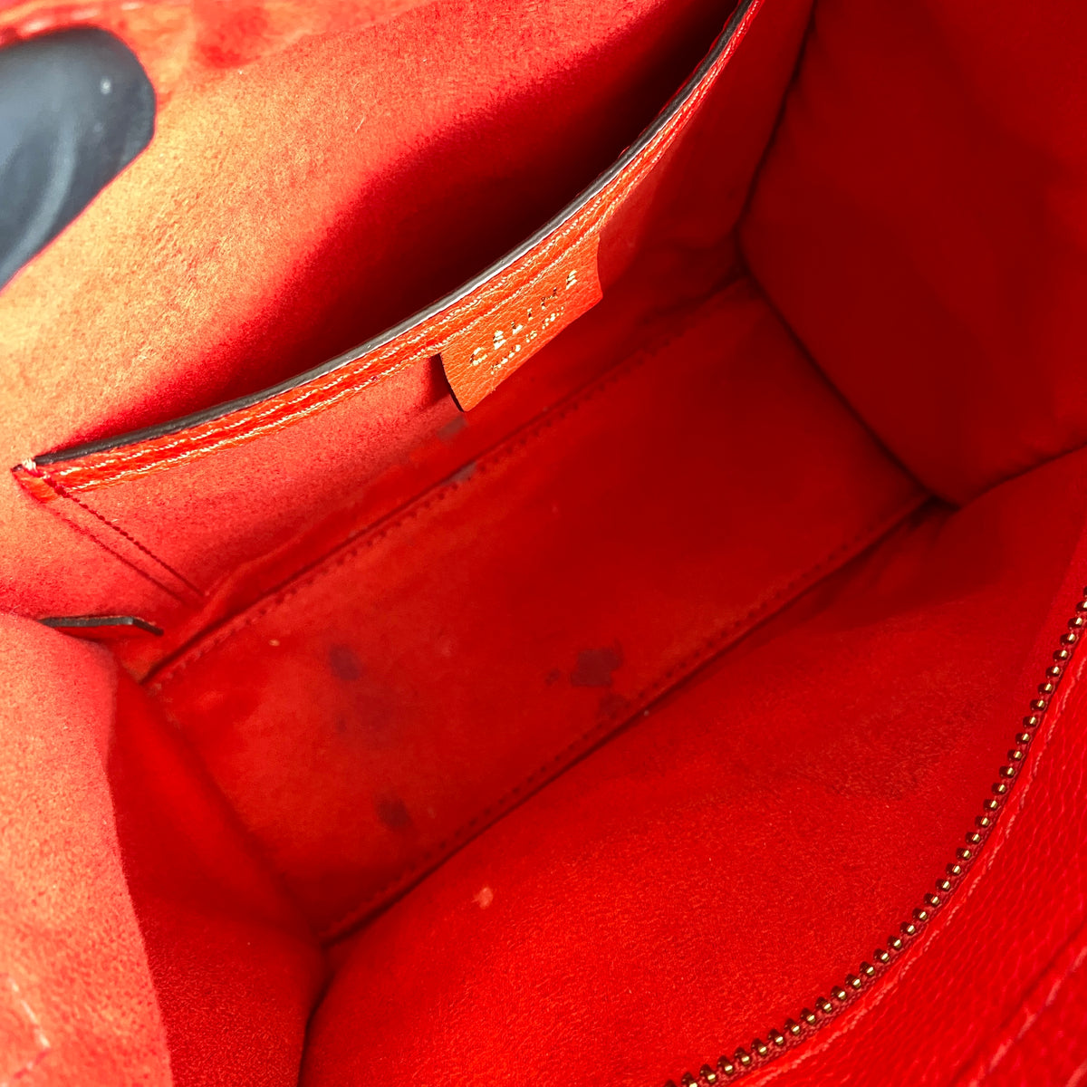 Celine Nano Luggage Red Leather Tote Bag