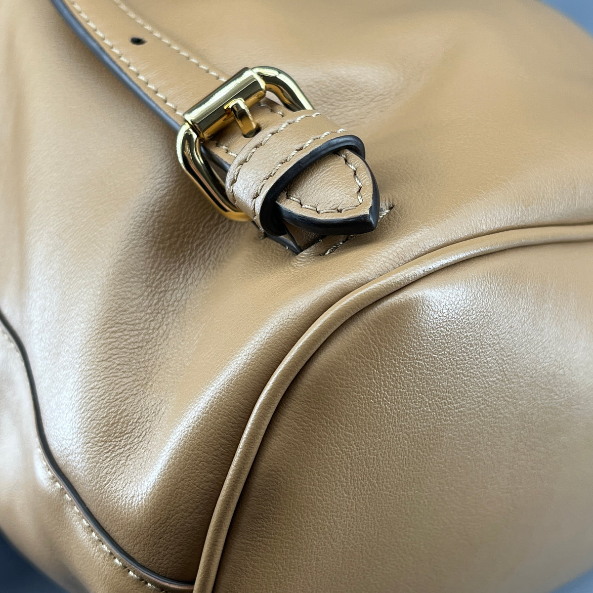 Fendi Brown beige Leather FF-clasp Backpack