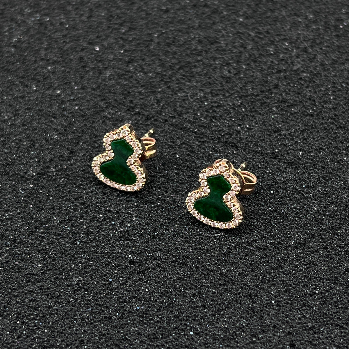 Qeelin Wulu Imperial Green Jade & Diamond 18K Rose Gold Earrings