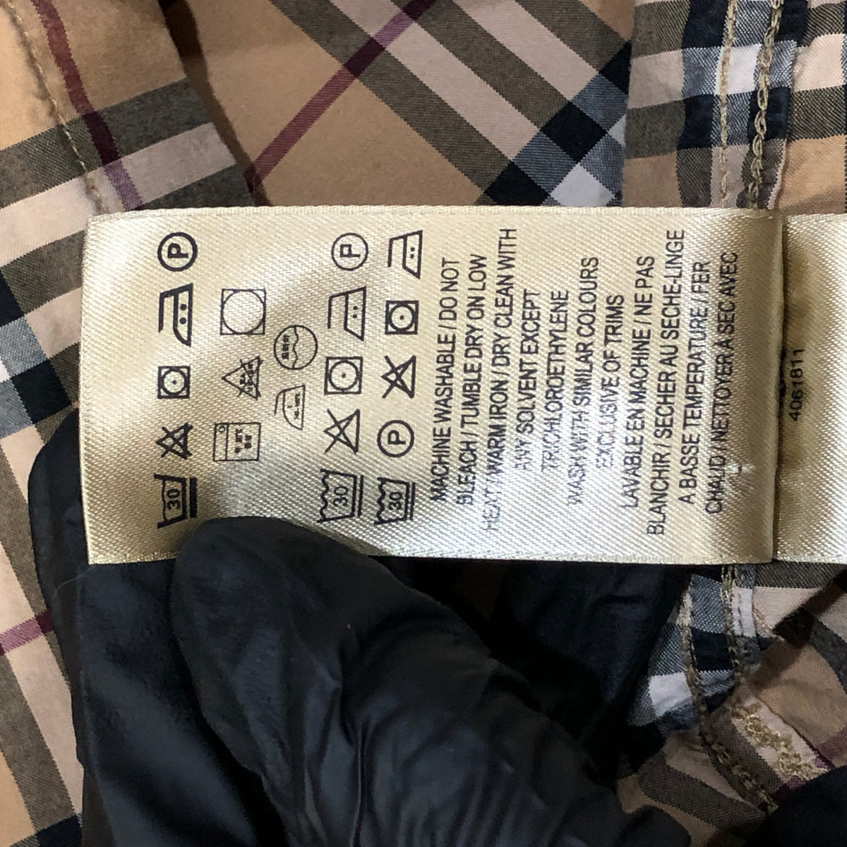 Burberry Khaki Vintage Check Long Sleeve Shirt Size S