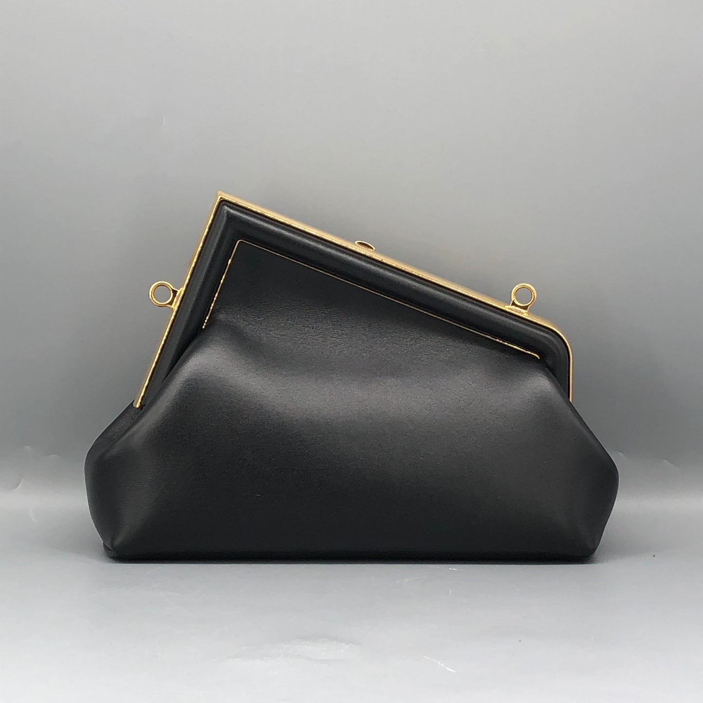 Fendi First Smooth Calfskin Clutch Crossbody Bag  Black