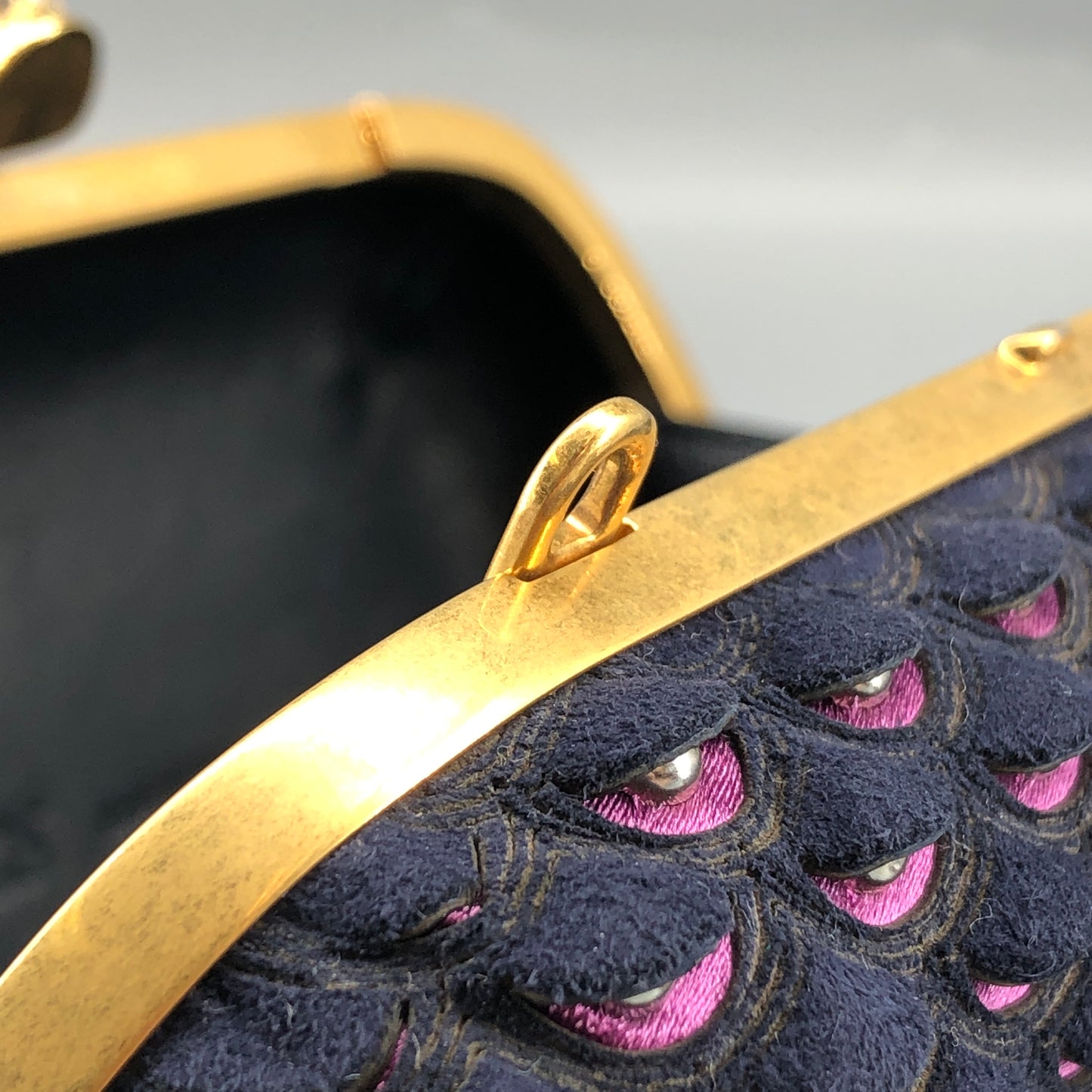 Alexander McQueen Skull Clutch Navy/Pink