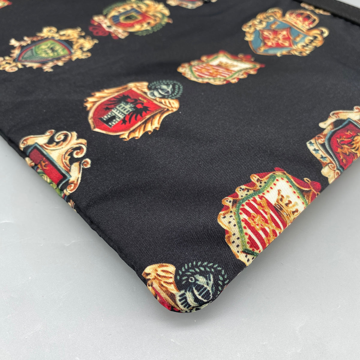 Dolce&Gabbana Black Heraldic Print Clutch Pouch