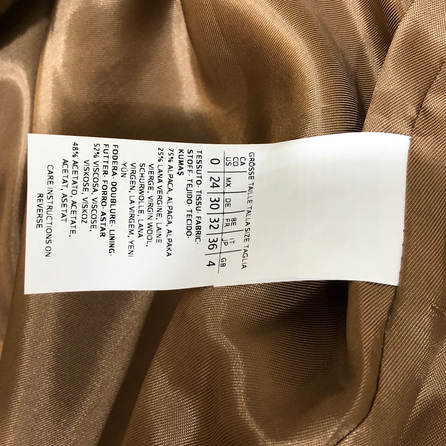 Intrend Brown Wool Belted Wrap Long Coat Size 0