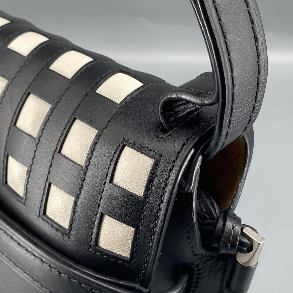 Loewe  Gate Grid  Crossbody Bag Black White Checkered