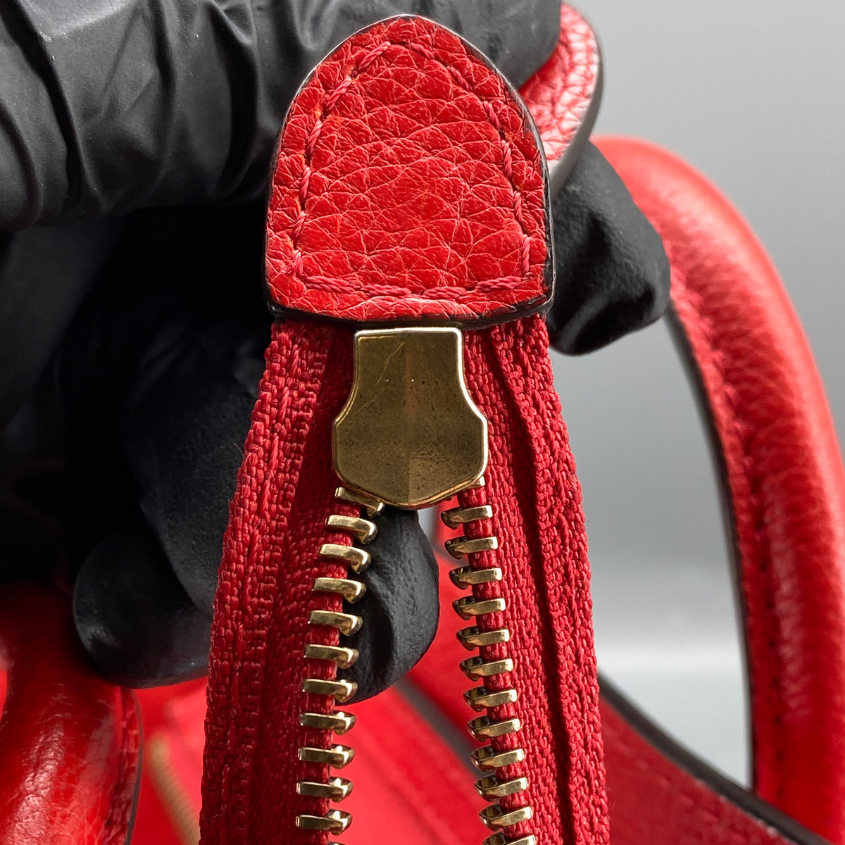 Celine Nano Luggage Red Leather Tote Bag