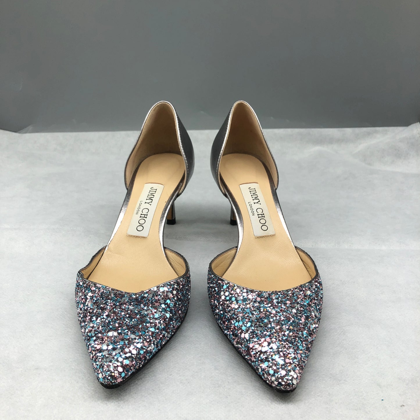 Jimmy Choo Glitter D'Orsay Pointed-Toe Pumps Size 36 Women's shoes