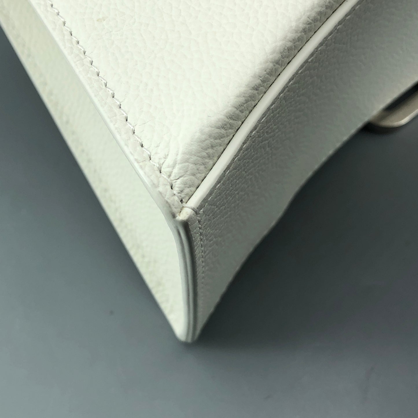 Balenciaga Hourglass Small Top Handle Bag White Smooth Calfskin