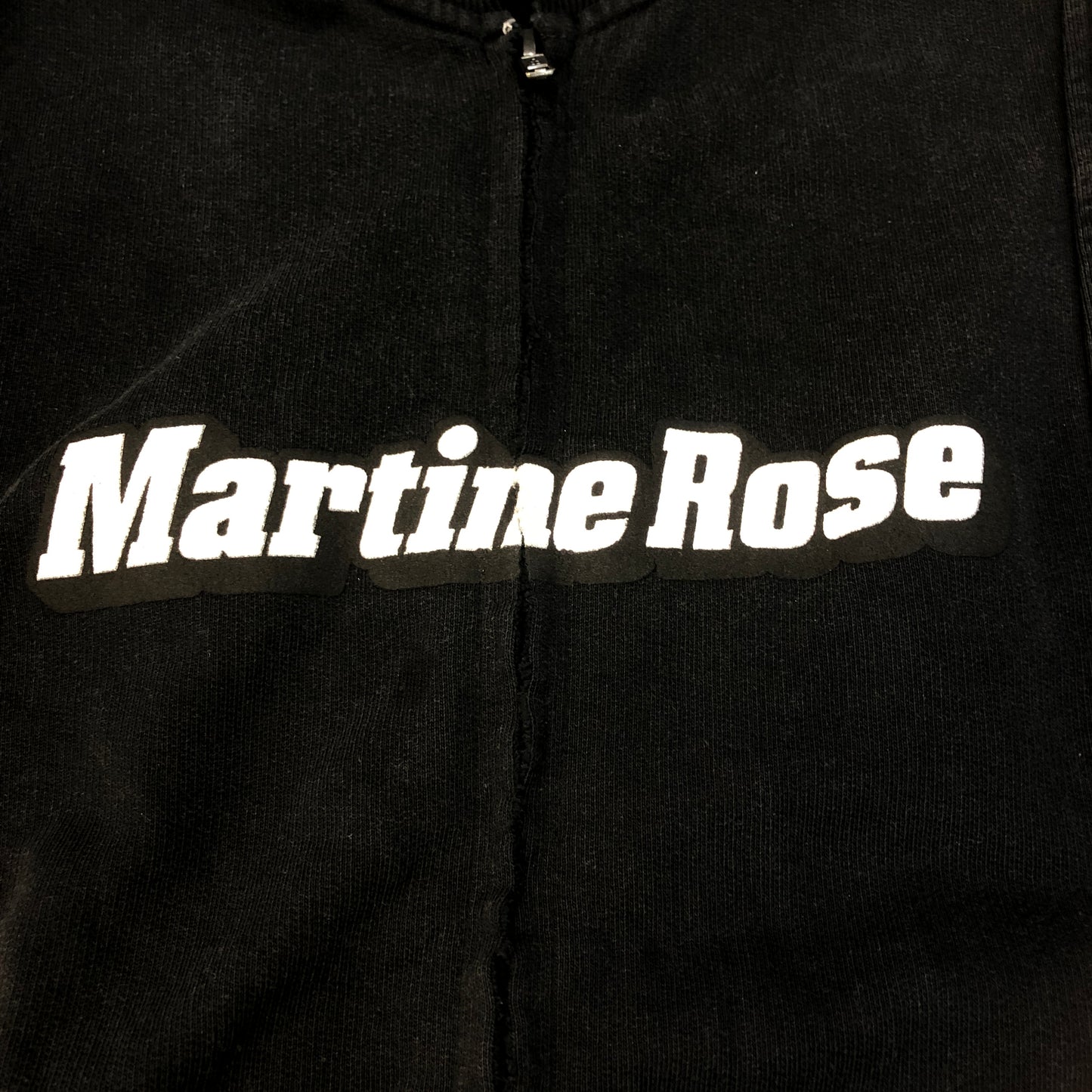 Martine Rose Logo Half-Zip Cropped Hoodie S Black