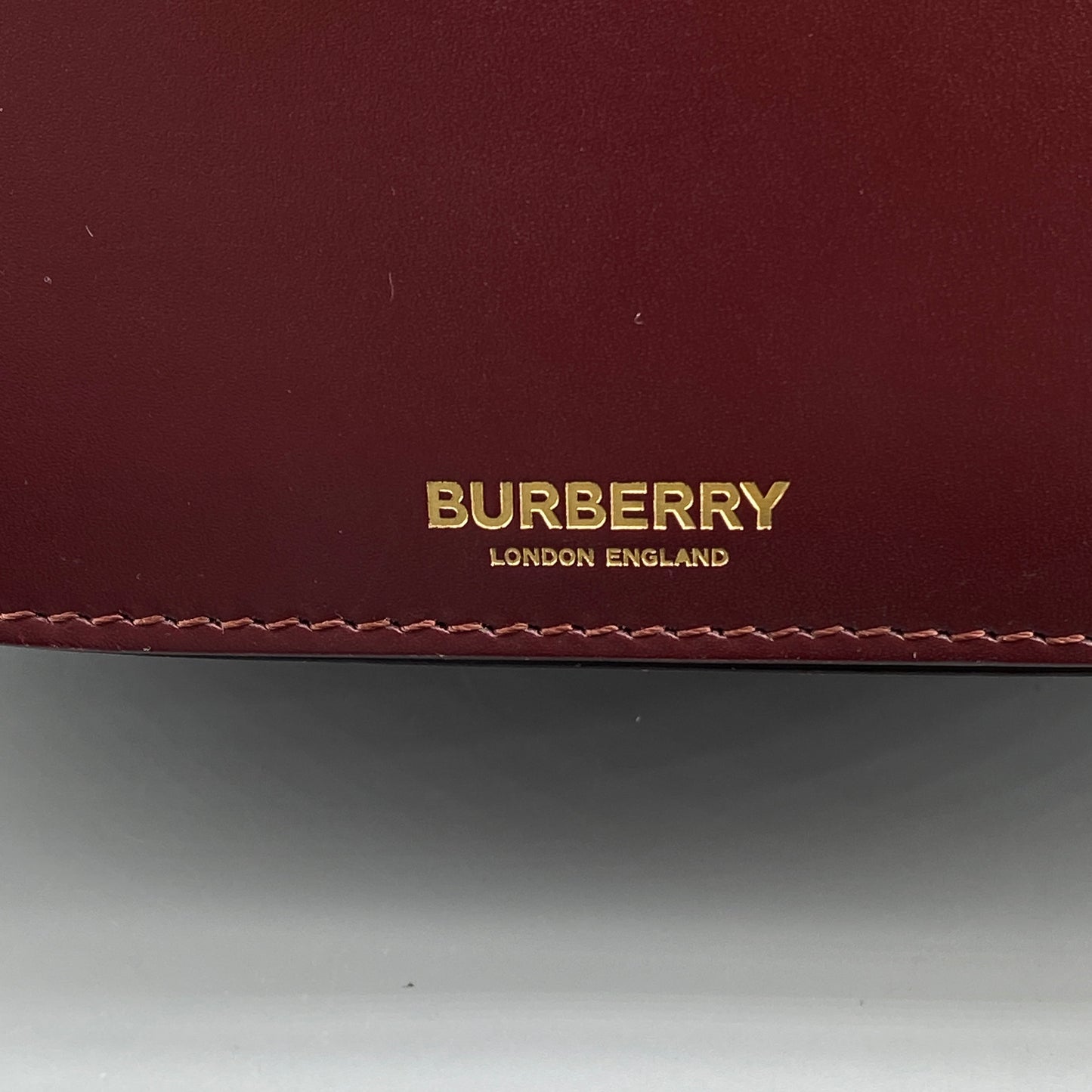 Burberry Deep Red Leather Saddle Shoulder Crossbody Bag