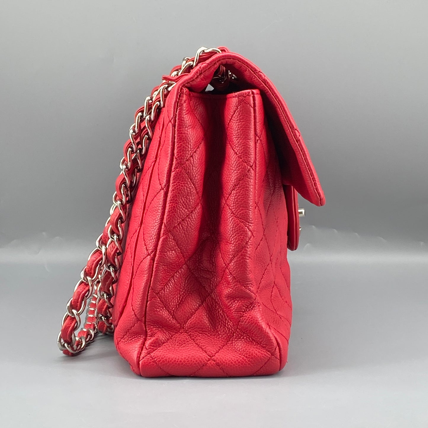 Chanel Classic Soft Red Quilted Leather Flap Shoulder Bag